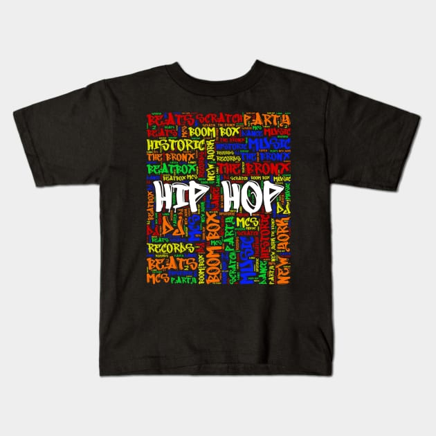 Hip Hop 50th Anniversary Tribute Kids T-Shirt by blackartmattersshop